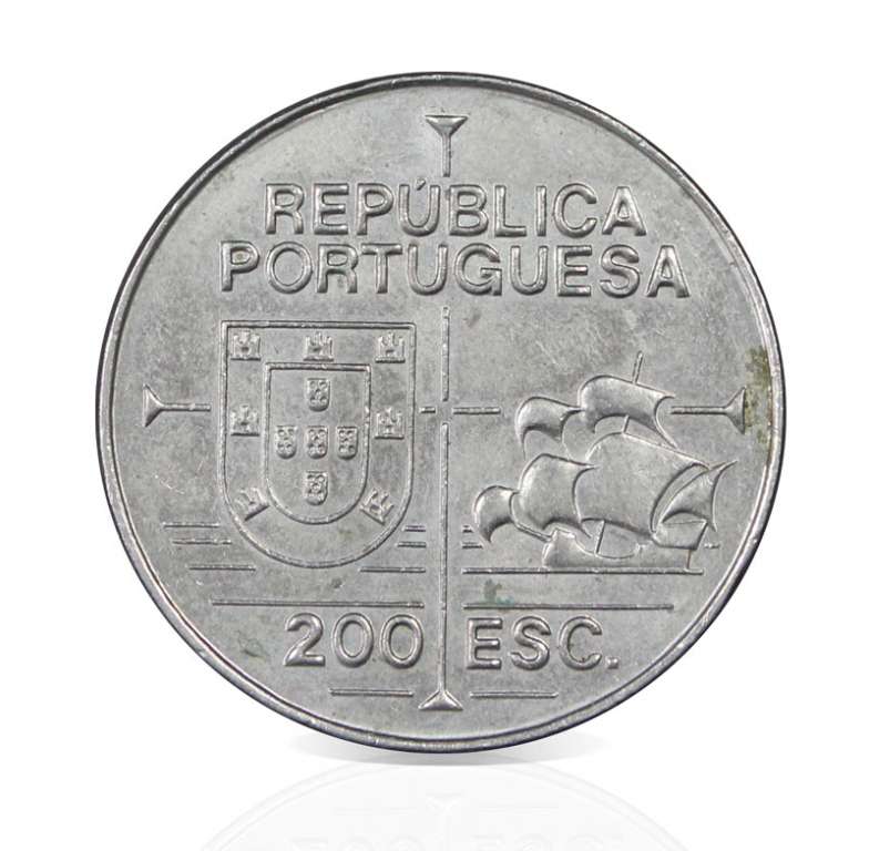 (1992) Монета Португалия 1992 год 200 эскудо &quot;Хуан Родригес Кабрильо&quot;  Медь-Никель  UNC