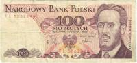 (1988) Банкнота Польша 1988 год 100 злотых "Людвиг Варинский"   VF