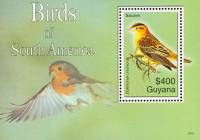(№2007-816) Блок марок Гайана 2007 год "Трупиал Dolichonyx oryzivorus", Гашеный
