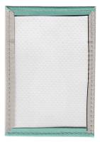 Обложка для проездного (Полимер) Принт "Пучеглазый котик просит обнимашек", Серый/бирюзовый