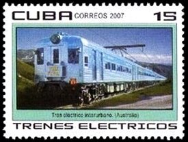 (№4890) Марка Куба 2007 год &quot;Междугородные поезда в Австралии&quot;, Негашеная