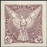 (1918-017) Марка Чехословакия "Сокол (Фиолетовая)"    Газетные марки III Θ