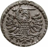 (№1585) Монета Польша 1585 год 1 Denar