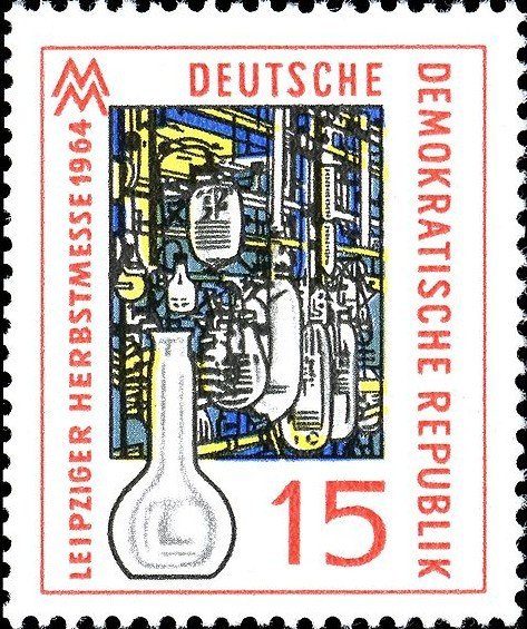 (1964-053) Марка Германия (ГДР) "Современная мастерская"    Ярмарка, Лейпциг II &Theta;