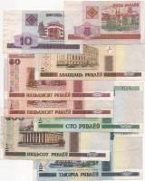 (2000-2011 8 бон 5 10 20 50 50 100 500 1000 рублей) Набор банкот Беларусь    XF