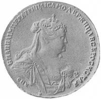 (1738, без броши на груди и плече) Монета Россия-Финдяндия 1738 год 50 копеек   Серебро Ag 802  UNC