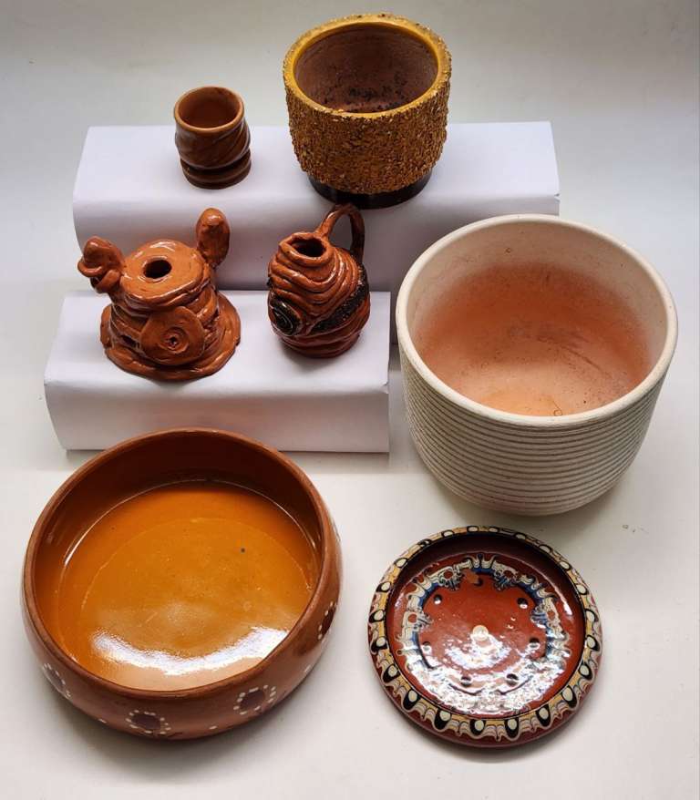 Кашпо блюдо вазочка подсвечник керамика 7 предметов