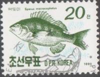 (1990-082) Марка Северная Корея "Морской лещ"   Рыбы III Θ