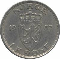 () Монета Норвегия 1953 год 1  ""   Медь-Никель  UNC
