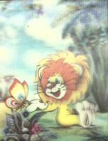 Стерео-открытка "Я на солнышке лежу", 10,5*14,5 см., 1986 г., СССР