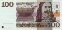 (№1970P-93a) Банкнота Нидерланды 1970 год "100 Gulden"