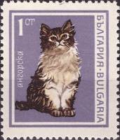 (1967-022) Марка Болгария "Ангорская"   Домашние кошки II Θ