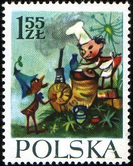 (1962-079) Марка Польша "Персонаж и повар"   Сказка М. Конопницкой III &Theta;