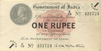 (№1917P-1e) Банкнота Индия 1917 год "1 Rupee" (Подписи: A)