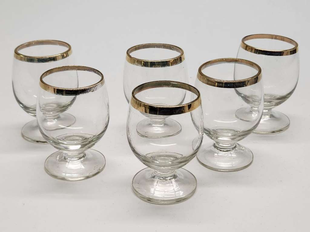 Рюмки СССР хрусталь позолота 6 шт высота 5,5 см