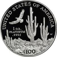 (2001) Монета США 2001 год 100 долларов   Платина (Pt)  UNC