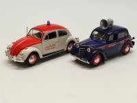 Набор моделей авто 1:43 Volkswagen Beetle Highway Patroll и Москвич 400-420 Оруд дефекты