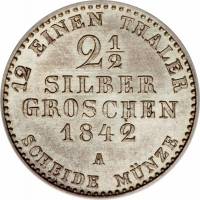 () Монета Германия (Империя) 1842 год 2  ""   Биметалл (Серебро - Тантал)  UNC