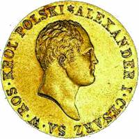 (1819, IB, голова больше, гурт шнур) Монета Польша 1819 год 25 злотых   Золото Au 917  VF