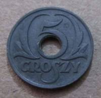 (№1939y35) Монета Польша 1939 год 5 Groszy