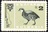 (1967-002) Марка Болгария "Куропатка каменная (Кеклик)"   Охота III O
