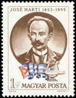 (1973-088) Марка Венгрия "Хосе Марти"    120 лет со дня рождения кубинского поэта Хосе Марти III Θ
