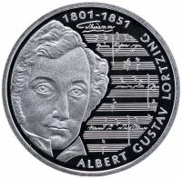 (2001a) Монета Германия (ФРГ) 2001 год 10 марок "Альберт Лорцинг"  редкий двор Серебро Ag 925  PROOF