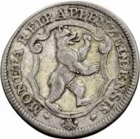 (№1738km34(appenzell)) Монета Швейцария 1738 год 15 Kreuzer