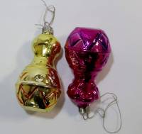 Набор ёлочных игрушек, стекло, 2 шт., СССР (сост. на фото)