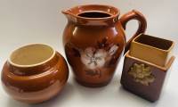 Кувшин + 2 банки обливная керамика