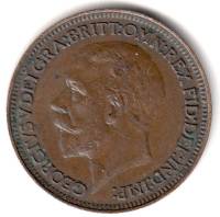 (1933) Монета Великобритания 1933 год 1 фартинг "Георг V"  Бронза  XF
