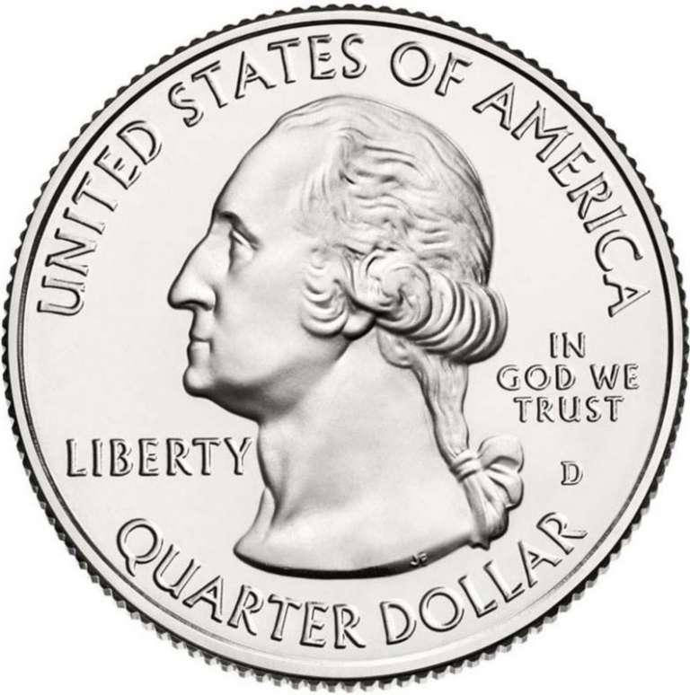 (053d) Монета США 2009 год 25 центов &quot;Гуам&quot; 2009 год Медь-Никель  UNC