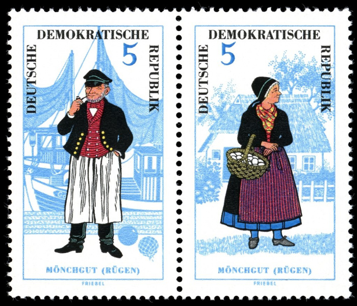 (1964-074) Лист (2 м) Германия (ГДР) &quot;Рюген&quot;    Национальные костюмы II Θ