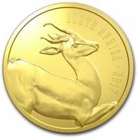 (№2015) Монета Южная Африка 2015 год 50 Rand (50-й годовщины Крюгерранд - в Спрингбок)
