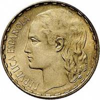 () Монета Испания 1937 год 1  ""   Латунь  UNC