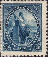(№1894-82) Марка Сальвадор 1894 год "Свободы", Гашеная