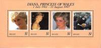 (№1998-99) Блок марок Белиз 1998 год "Принцесса Диана Уэльский 19611997", Гашеный