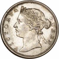 () Монета Стрейтс Сетлментс («Поселения у пролива»)  1871 год 20  ""   Биметалл (Серебро - Ниобиум) 