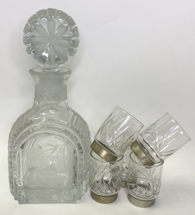 Графин + 5 стопок Хрусталь СССР