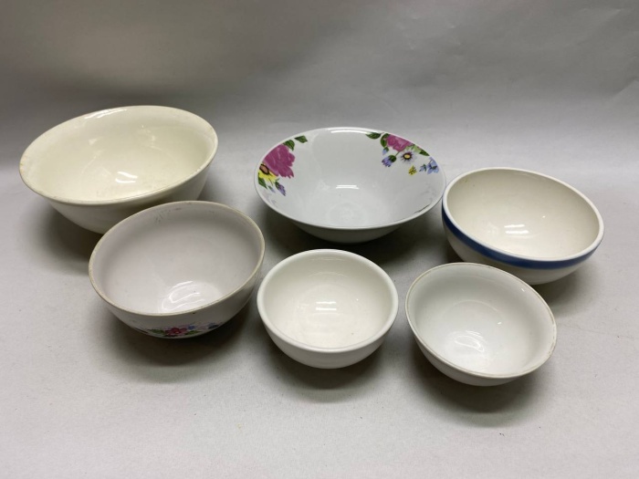 Салатник круглый разный размер, 6 шт