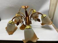 Люстра потолочная 5 плафонов колокольчик, металл, стекло