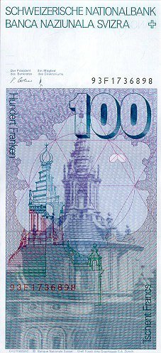 () Банкнота Швейцария 1993 год 100  &quot;&quot;   UNC