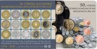 (2020, 8 монет + жетон) Набор монет Словакия 2020 год "Нумизматическое общество. 50 лет"   Буклет
