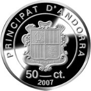 (№2007km311) Монета Андорра 2007 год 50 Cegrave;ntims (261-й папа Иоанн ХХІІІ)