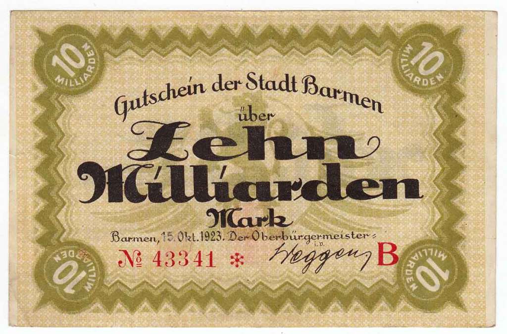 () Банкнота Германия (Веймар) 1923 год 1 000 000 000  &quot;&quot;   VF