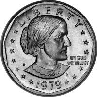 (1979d) Монета США 1979 год 1 доллар   Сьюзен Энтони Медь-Никель  VF