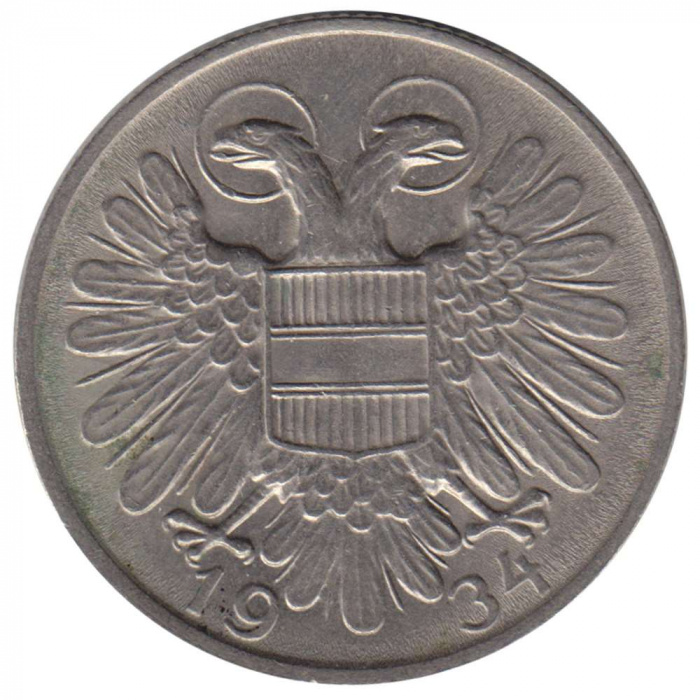 Монета Австрия 1934 год 1 шиллинг, AU
