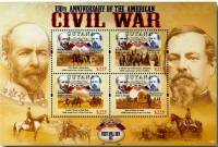 (№2011-8173) Лист марок Гайана 2011 год "150-летие американской Гражданской войны МС 1", Гашеный
