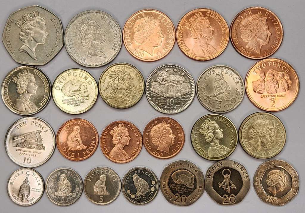 Набор монет Гибралтар 24 штуки