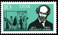 (1963-019) Марка Германия (ГДР) "Фридрих Хеббель"    Художники II Θ